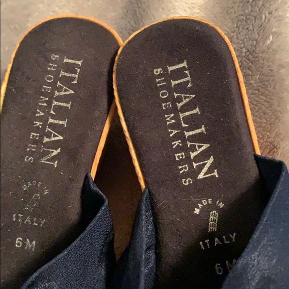 Navy blue Italian shoemaker wedges - Picture 2 of 3